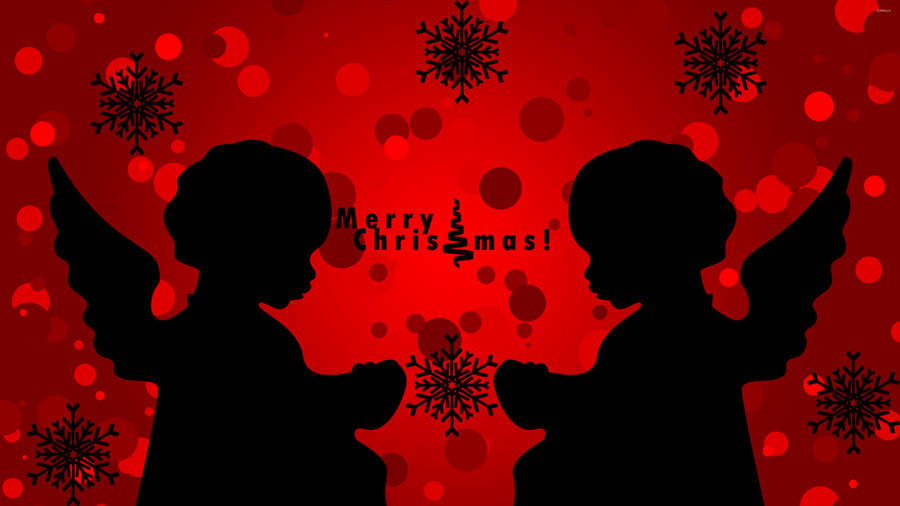 Christmas Angels Silhouette Wallpaper