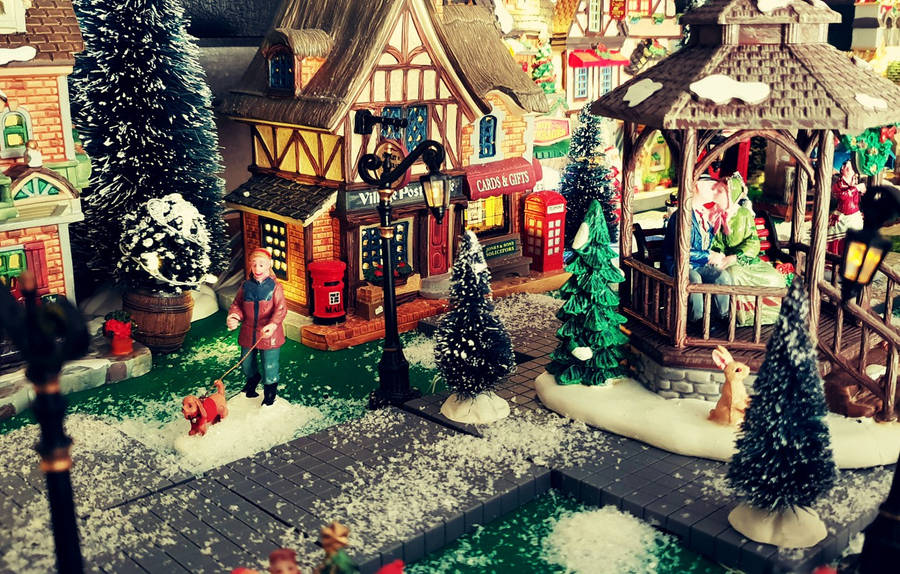 Christmas Holiday Desktop Village Wallpaper