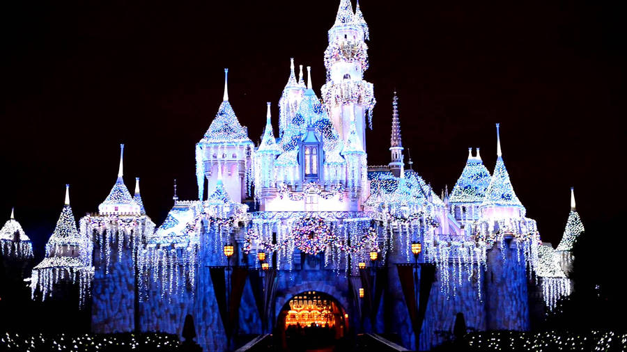 Christmas Lights Disney Castle Wallpaper