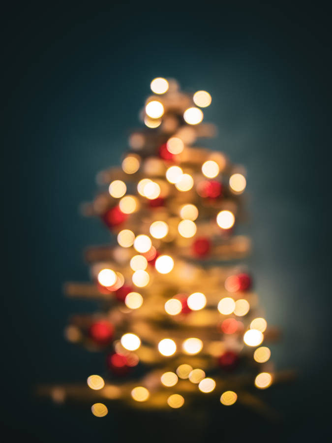 Christmas Lights Tree Bokeh Blur Wallpaper