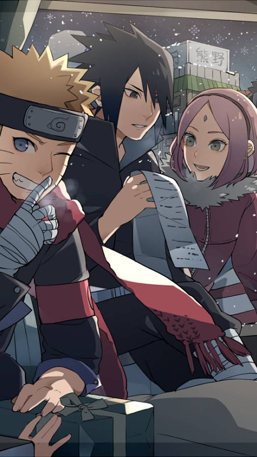 Christmas Team 7 Naruto Iphone Wallpaper