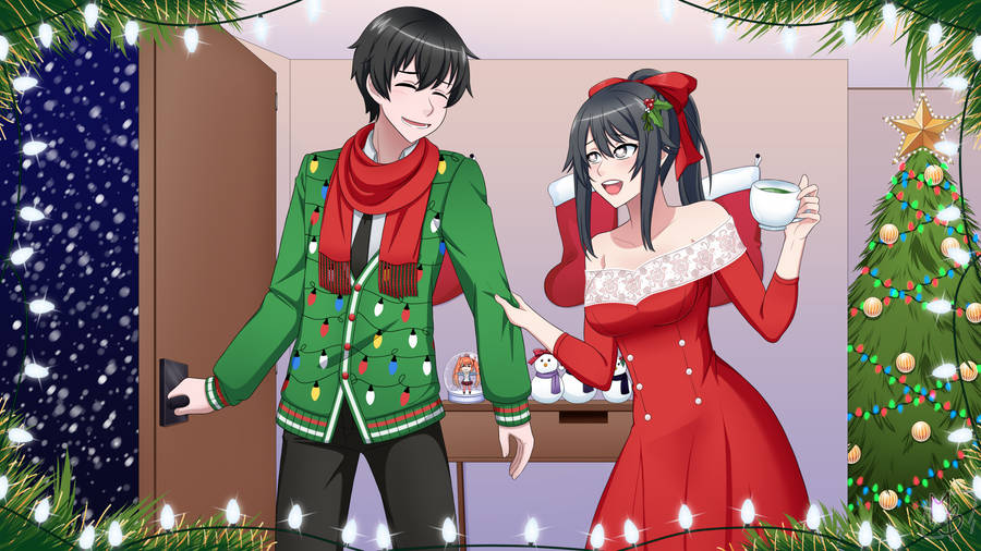 Christmas With Yandere Simulator Characters Wallpaper