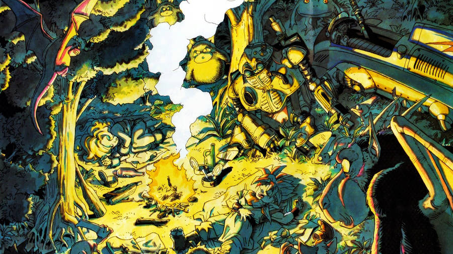 Chrono Trigger Resting In Forest Wallpaper