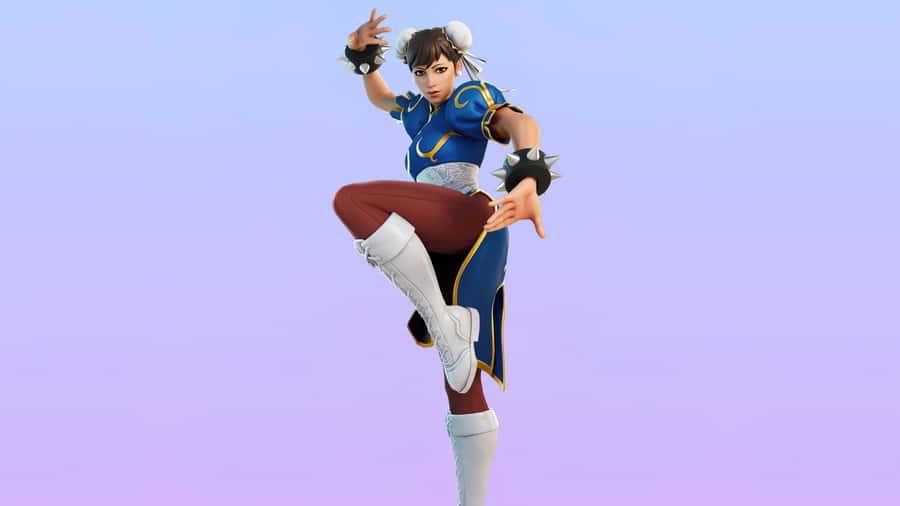 Chun Li Action Pose Wallpaper