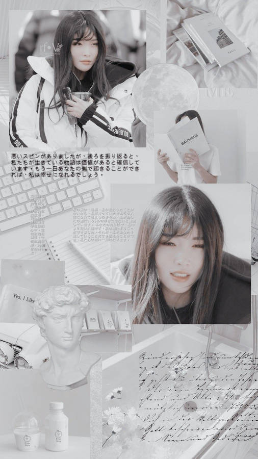 Chungha Monochrome Aesthetics Wallpaper