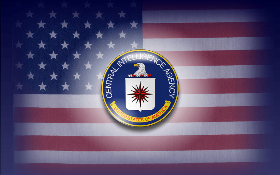 Cia Logo With United States Flag Wallpaper