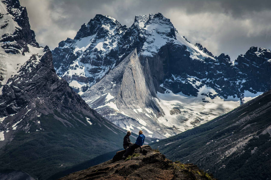 Cinematic Hiker's Paradise South America Wallpaper