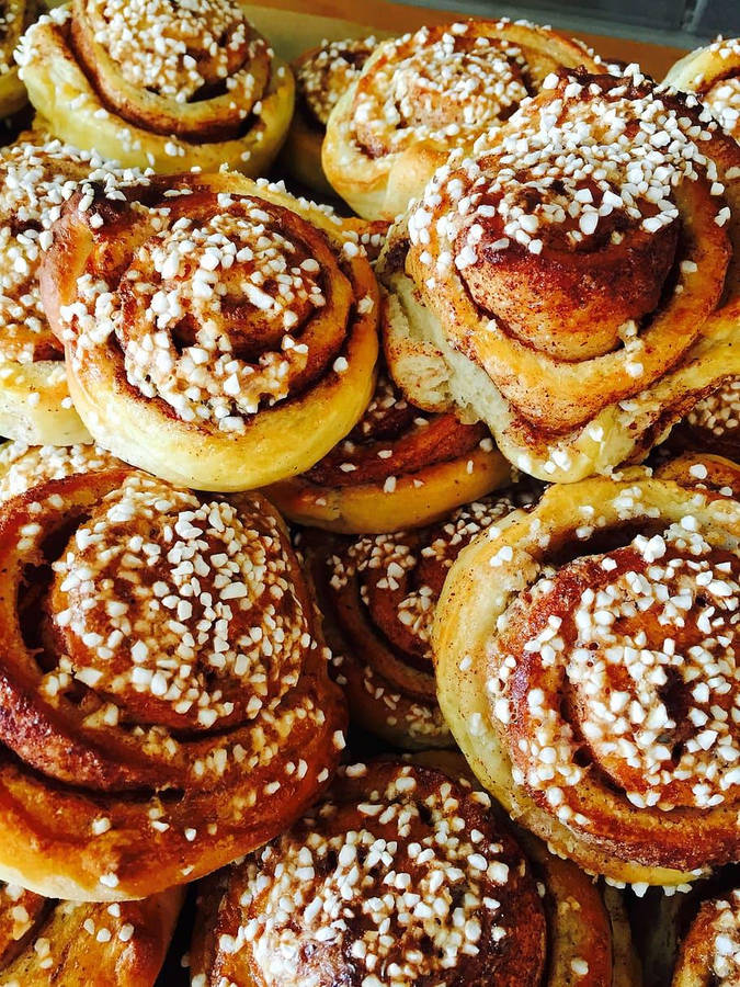 Cinnamon Danish With Toppings Wallpaper