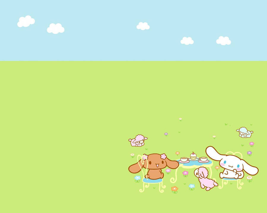 Cinnamoroll Tea Party With Mocha Wallpaper