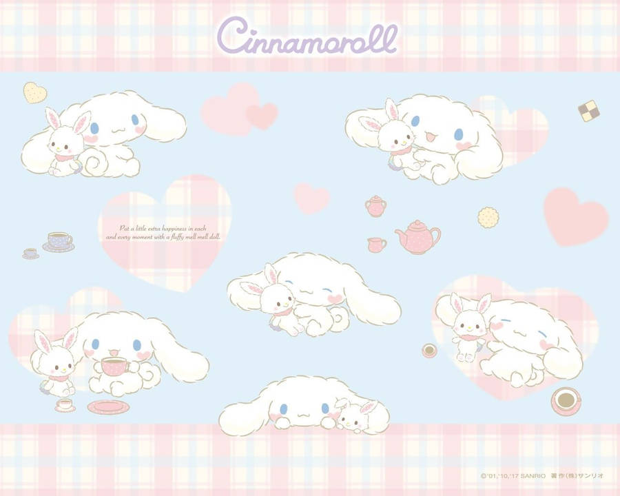 Cinnamoroll With Mell Mell Doll Wallpaper