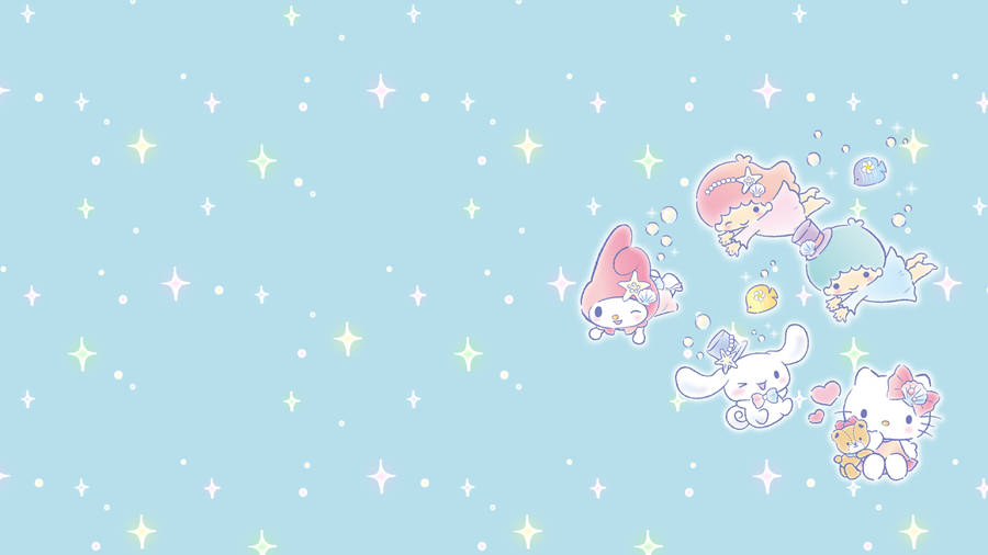 Cinnamoroll With Sanrio Friends Wallpaper