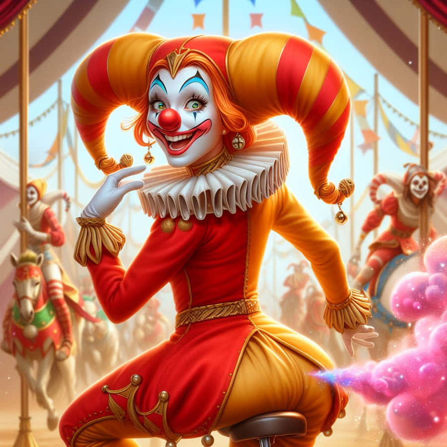 Circus Clown Performance Art Wallpaper