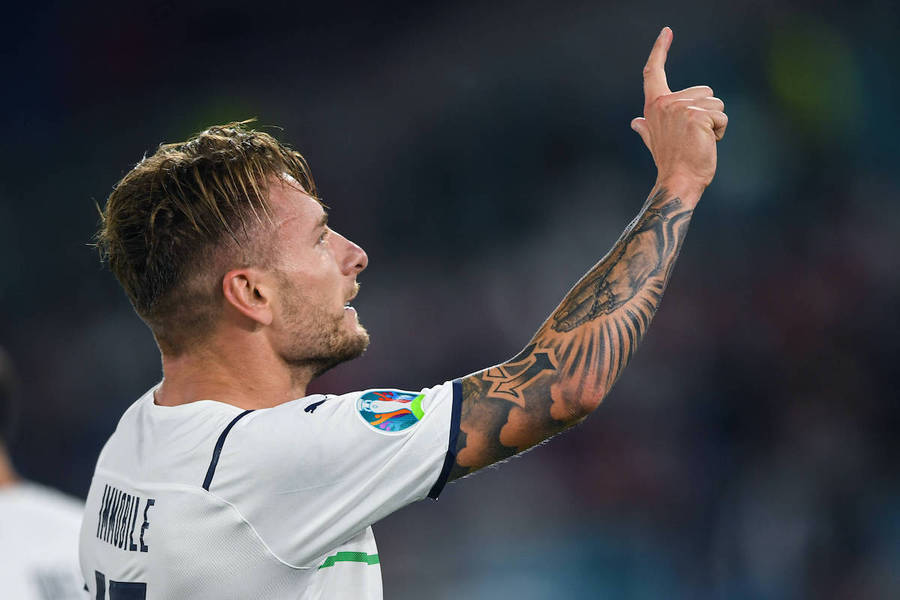 Ciro Immobile In White Jersey Wallpaper