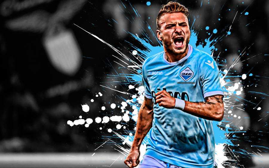 Ciro Immobile Paint Splash Art Wallpaper