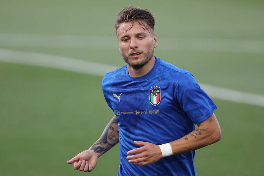 Ciro Immobile Running In The Field Wallpaper