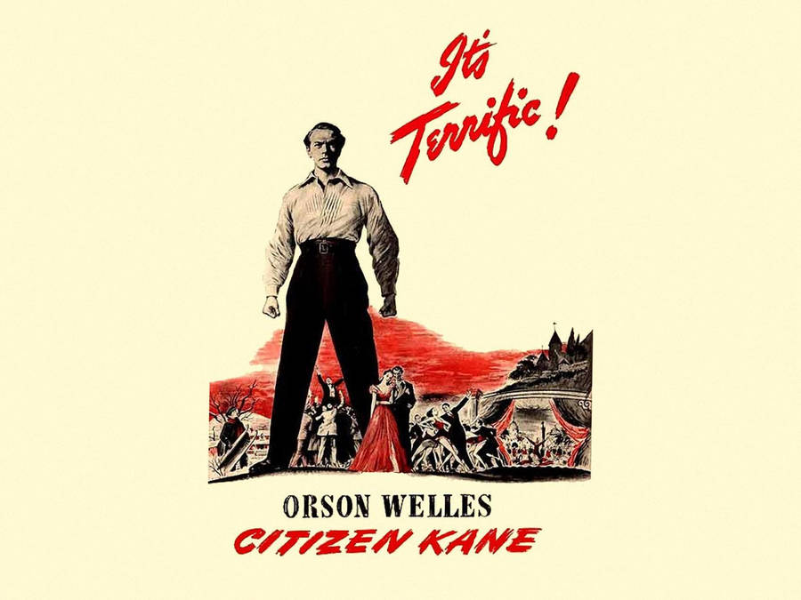 Citizen Kane By Orson Welles Vintage Movie Poster Wallpaper