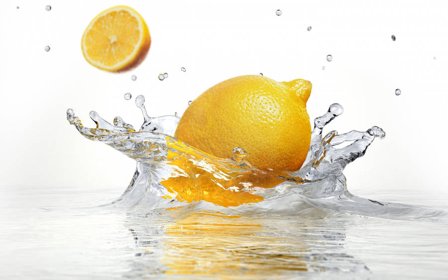 Citrus Lemon Splash Wallpaper