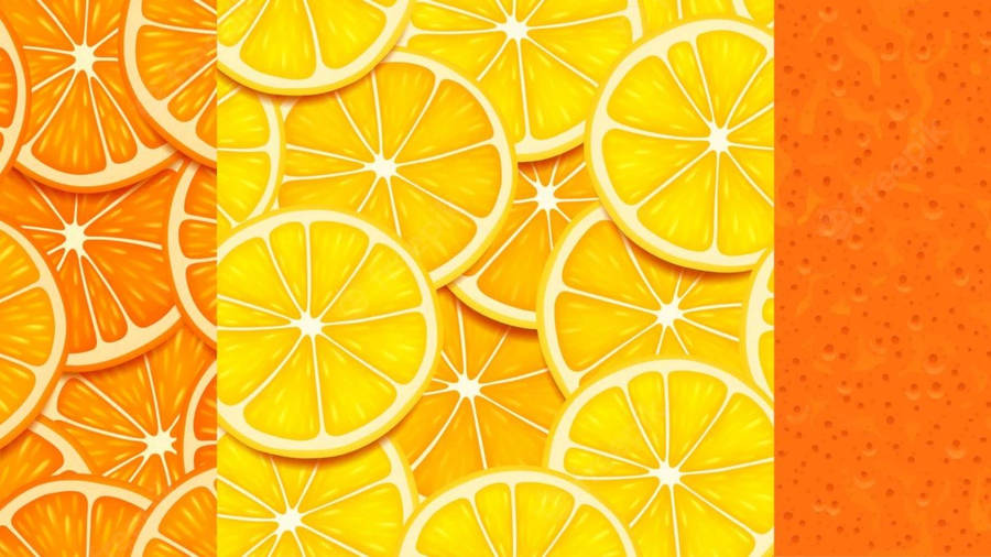 Citrus On An Orange Background Wallpaper