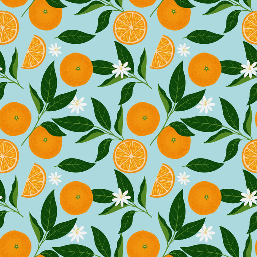 Citrus Pattern Background Wallpaper