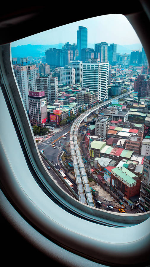 City View From A Plane Window Wallpaper