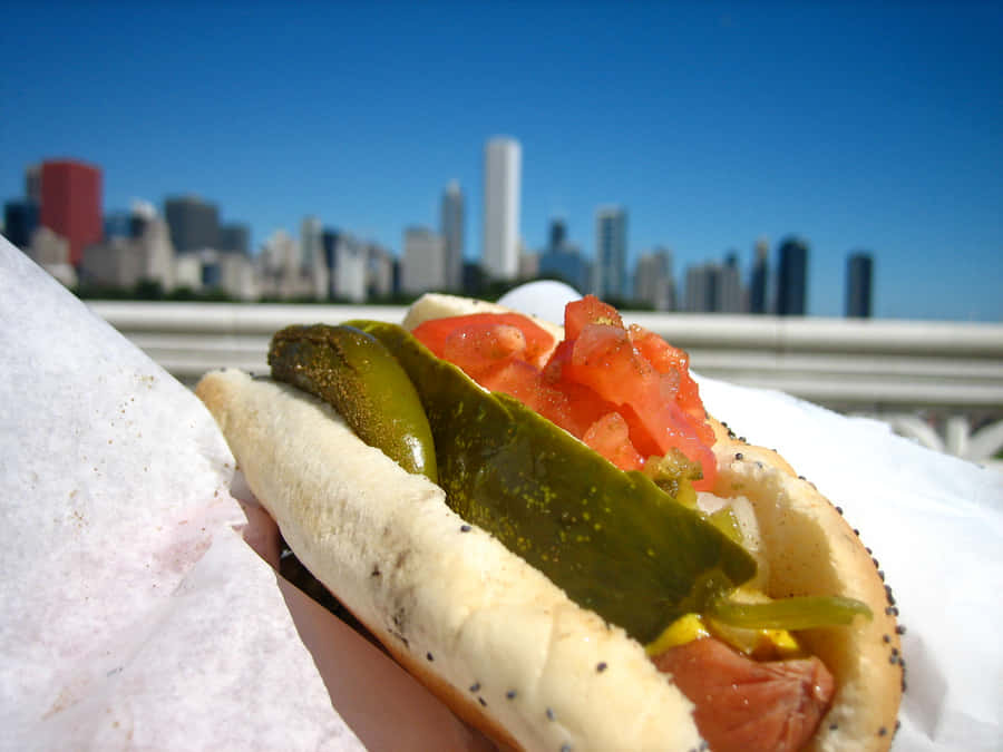 Cityscape Hot Dog Wallpaper