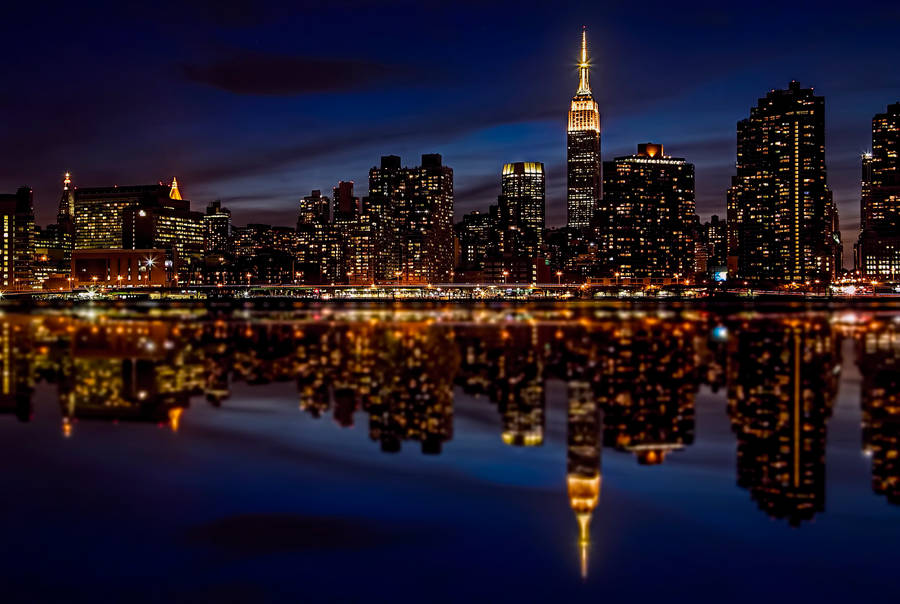 Cityscape Reflection New York Computer Wallpaper