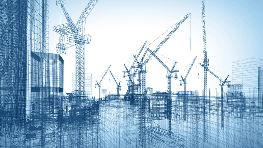 Civil Engineering Construction Site Blueprint Wallpaper