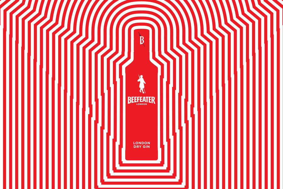 Classic Beefeater Gin In A Red And White Bottle Wallpaper