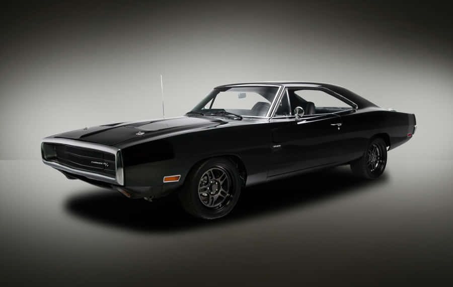 Classic Black Muscle Car Wallpaper