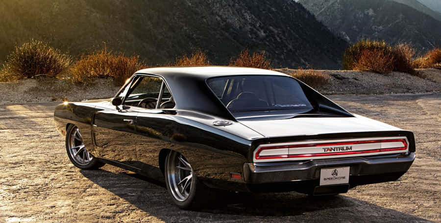 Classic Black Muscle Car Tantrum Wallpaper