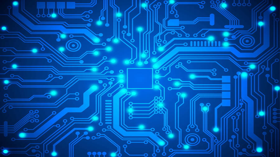 Classic Blue Circuit Board Wallpaper