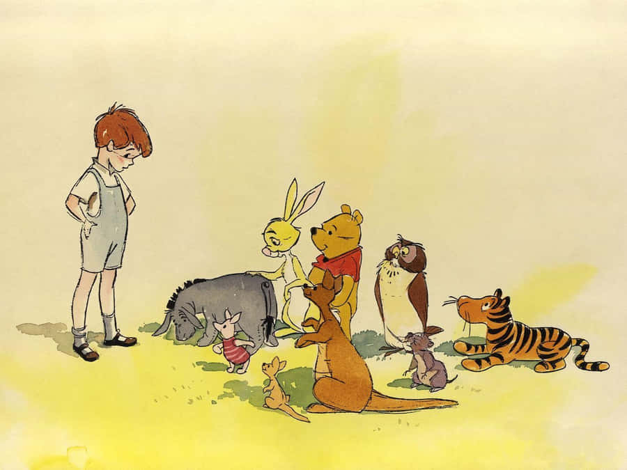 Classic Childrens Book Characters Gathering Wallpaper