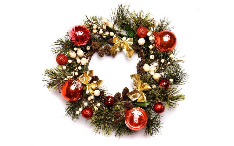 Classic Christmas Festive Wreath Wallpaper