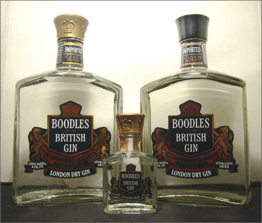 Classic Full-size With Miniature Boodles Gin Bottles Wallpaper