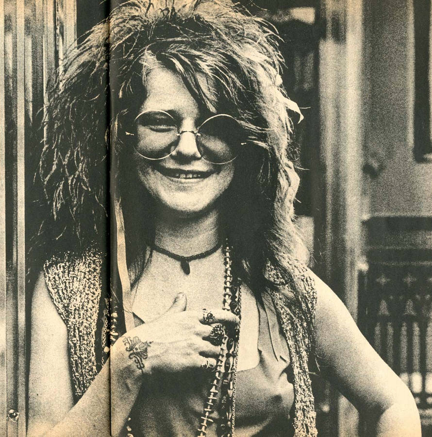 Classic Janis Joplin Rocking The Stage Wallpaper