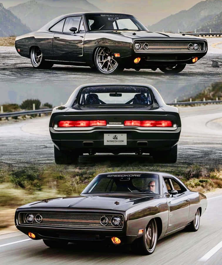 Classic_ Muscle_ Car_ Triptych Wallpaper