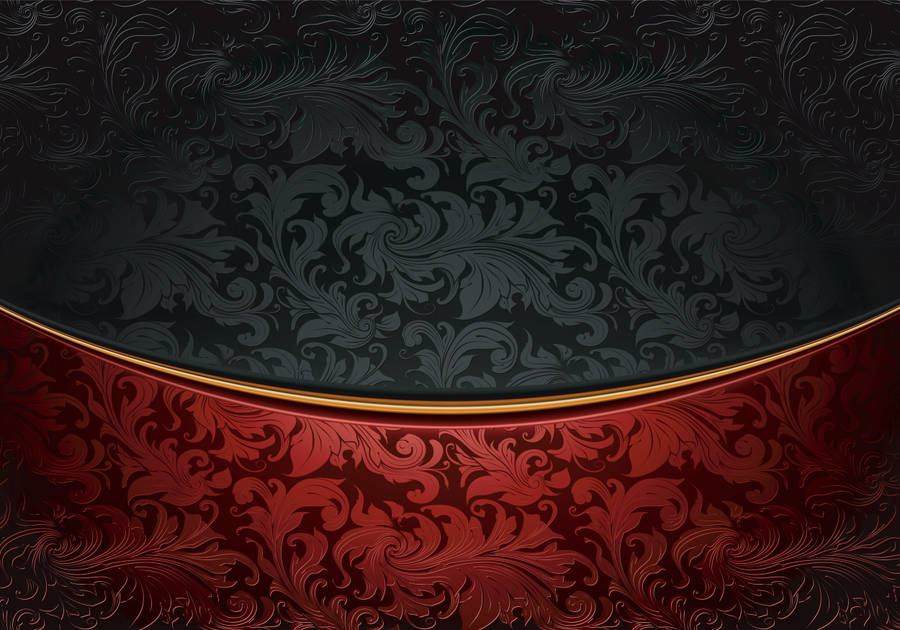 Classic Red And Black Floral Patterns Wallpaper