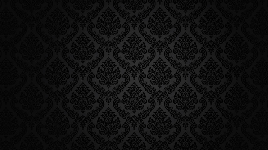Classic Royal Black Damask Pattern Wallpaper