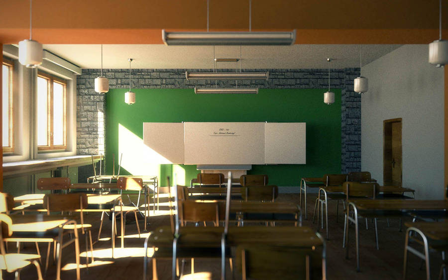 Classroom With Bright Sunlight Wallpaper