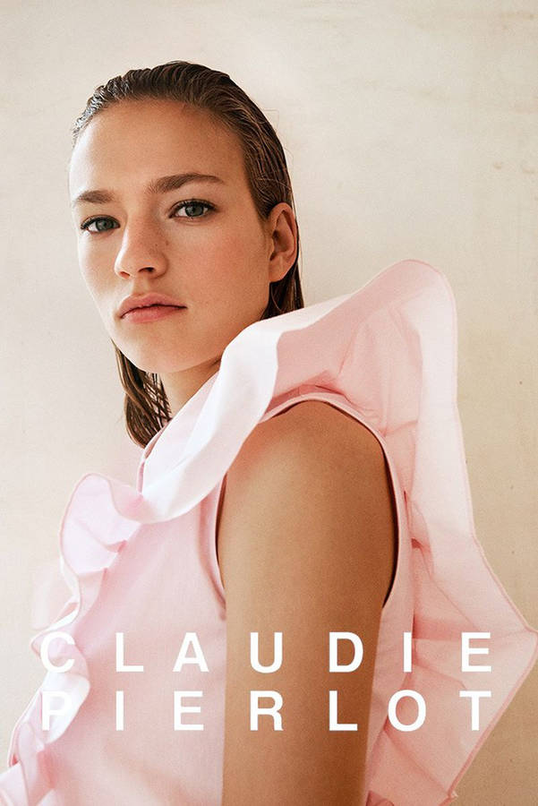 Claudie Pierlot Pink Ruffled Top Wallpaper