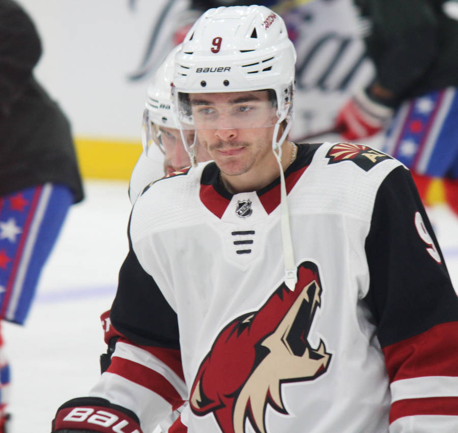 Clayton Keller Arizona Coyotes Vs. Washington Capitals Wallpaper