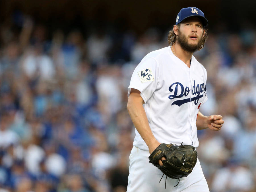 Clayton Kershaw In Dodgers Uniform Wallpaper