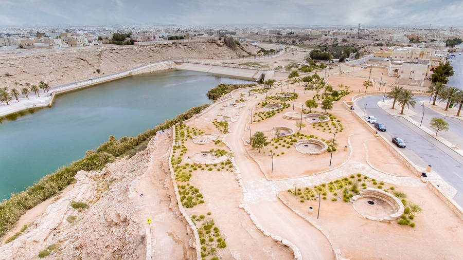 Clean Riverside In Riyadh Wallpaper