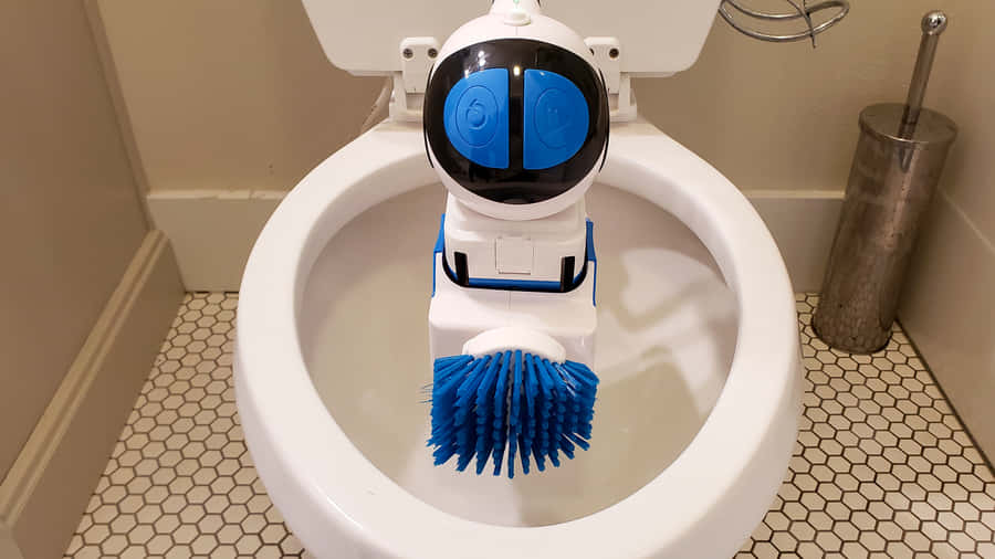 Cleaning Toilet Cleaning Bot Wallpaper