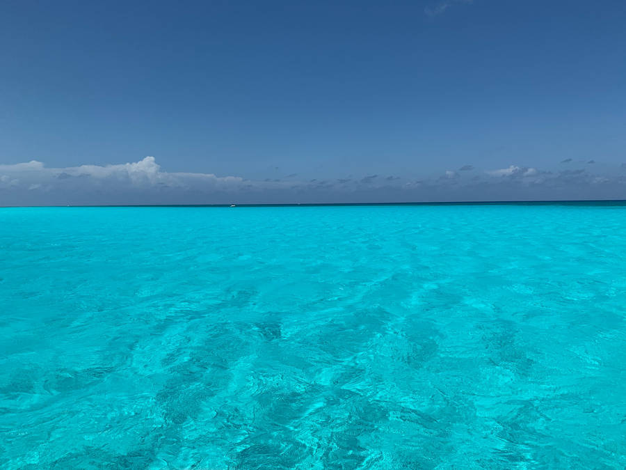 Clear Ocean Blue Waters And The Sky Wallpaper