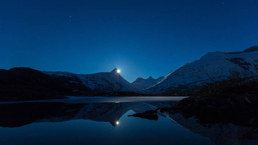 Clear Sky Night Landscape Wallpaper