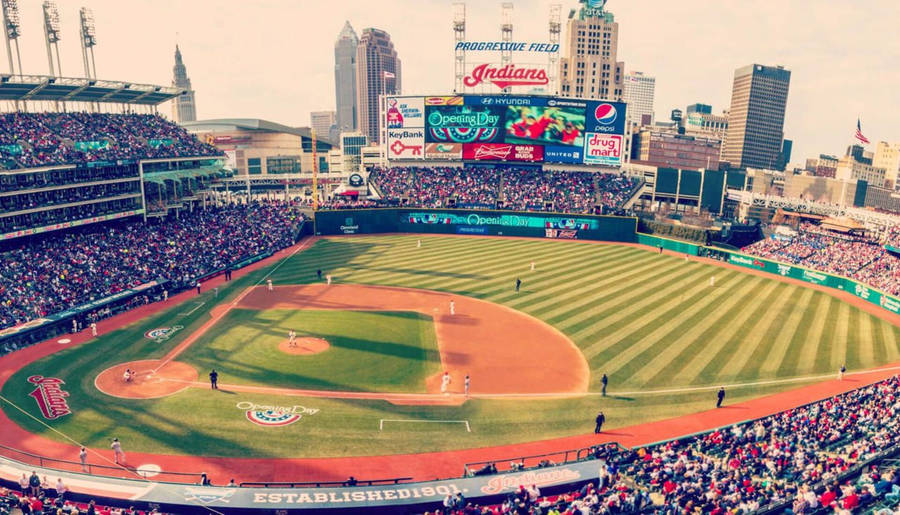 Cleveland Indians In Progressive Field Wallpaper