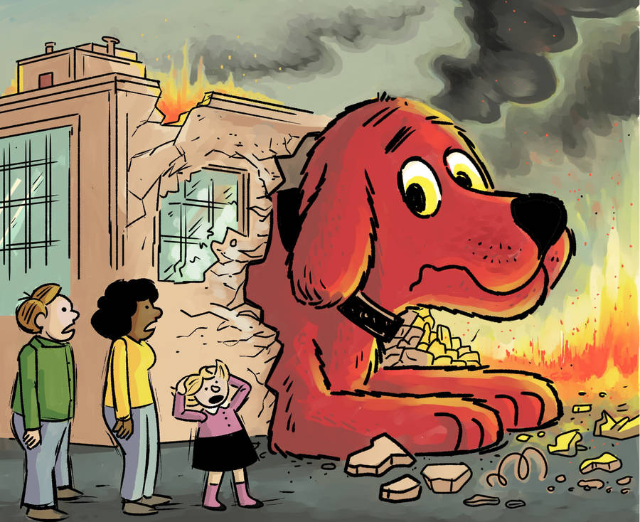 Clifford The Big Red Dog House Fire Wallpaper