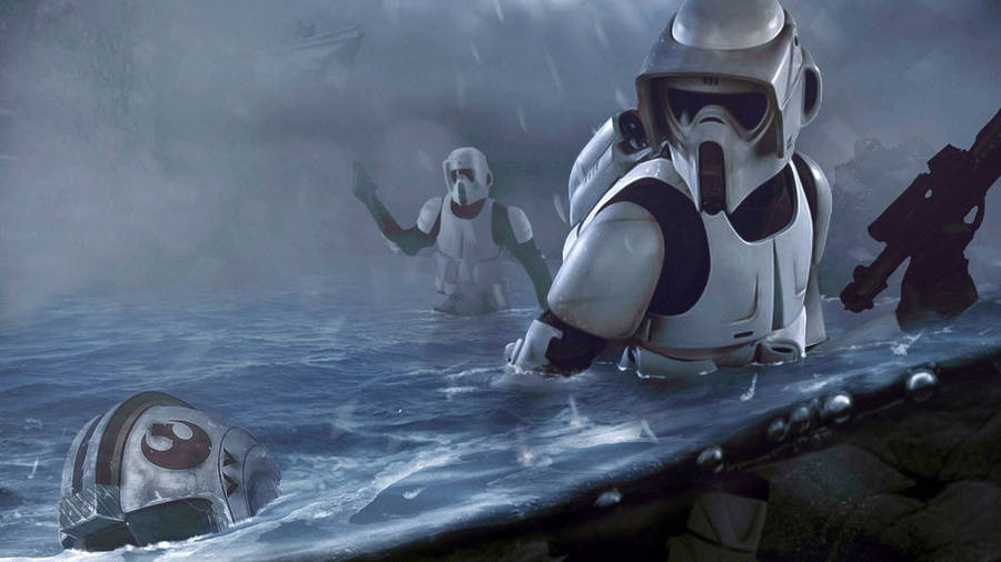 Clone Trooper In The Water Wallpaper