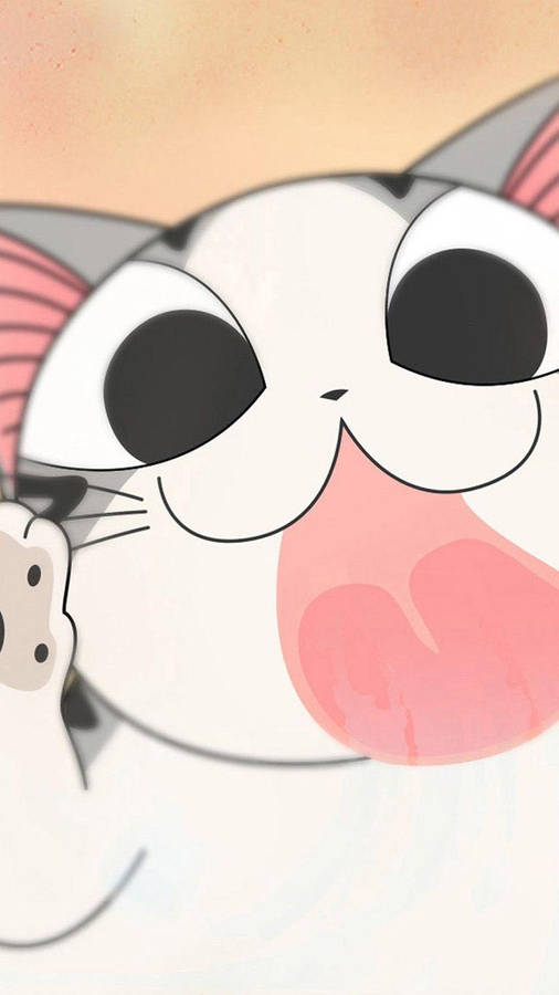 Close Up Cartoon Cat Wallpaper